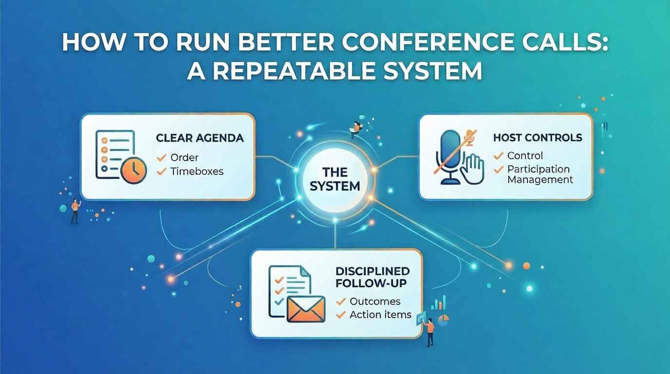 How to Host Better Conference Calls: Agenda, Host Controls, and Follow-Through
