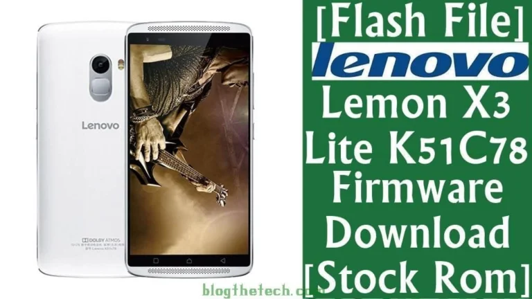 [Flash File] Lenovo Lemon X3 Lite K51C78 Firmware Download [Stock ROM]