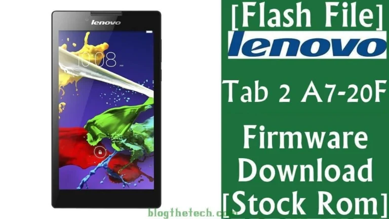[Flash File] Lenovo Tab 2 A7-20F Firmware Download [Stock ROM]