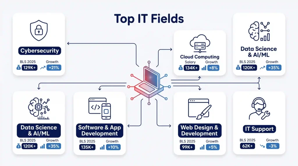 Best Career Fields in IT in 2026: 6 Paths Worth Pursuing