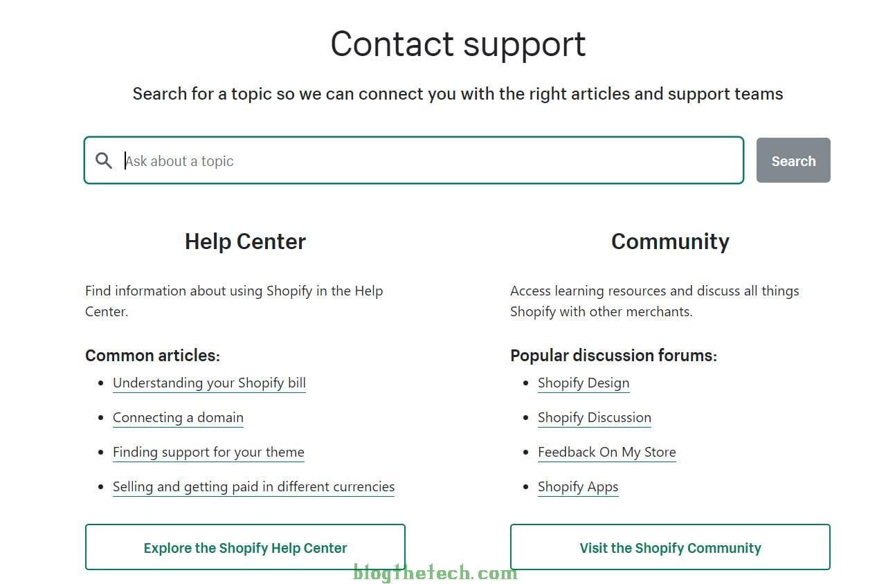 Shopify Support