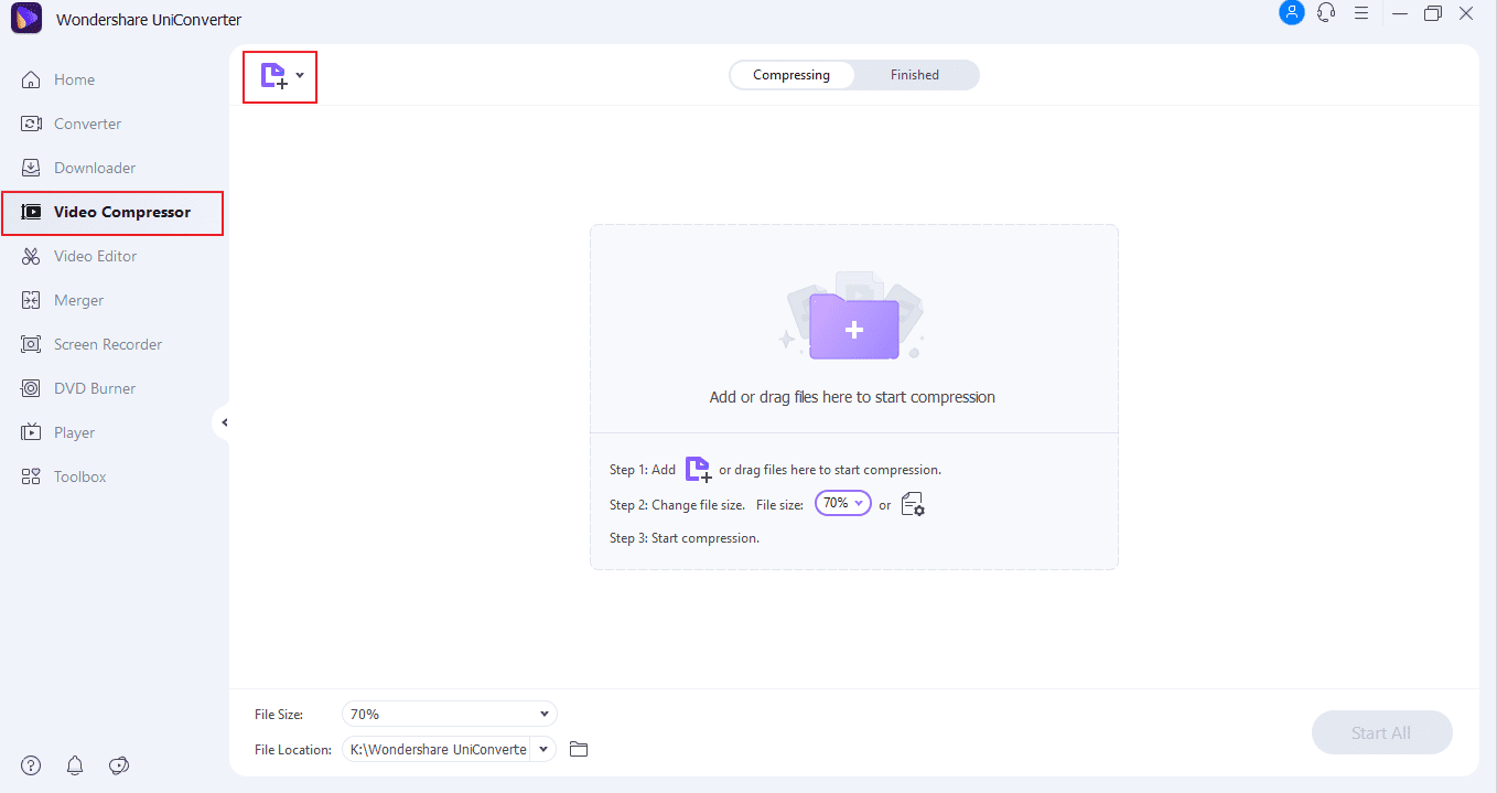 Wondershare UniConverter Video Compressor