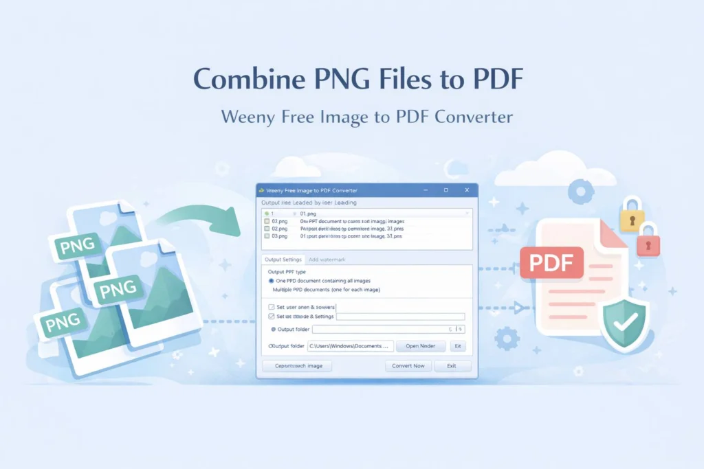 How to Combine PNG to PDF on Windows for Free with Weeny Free Image to PDF Converter