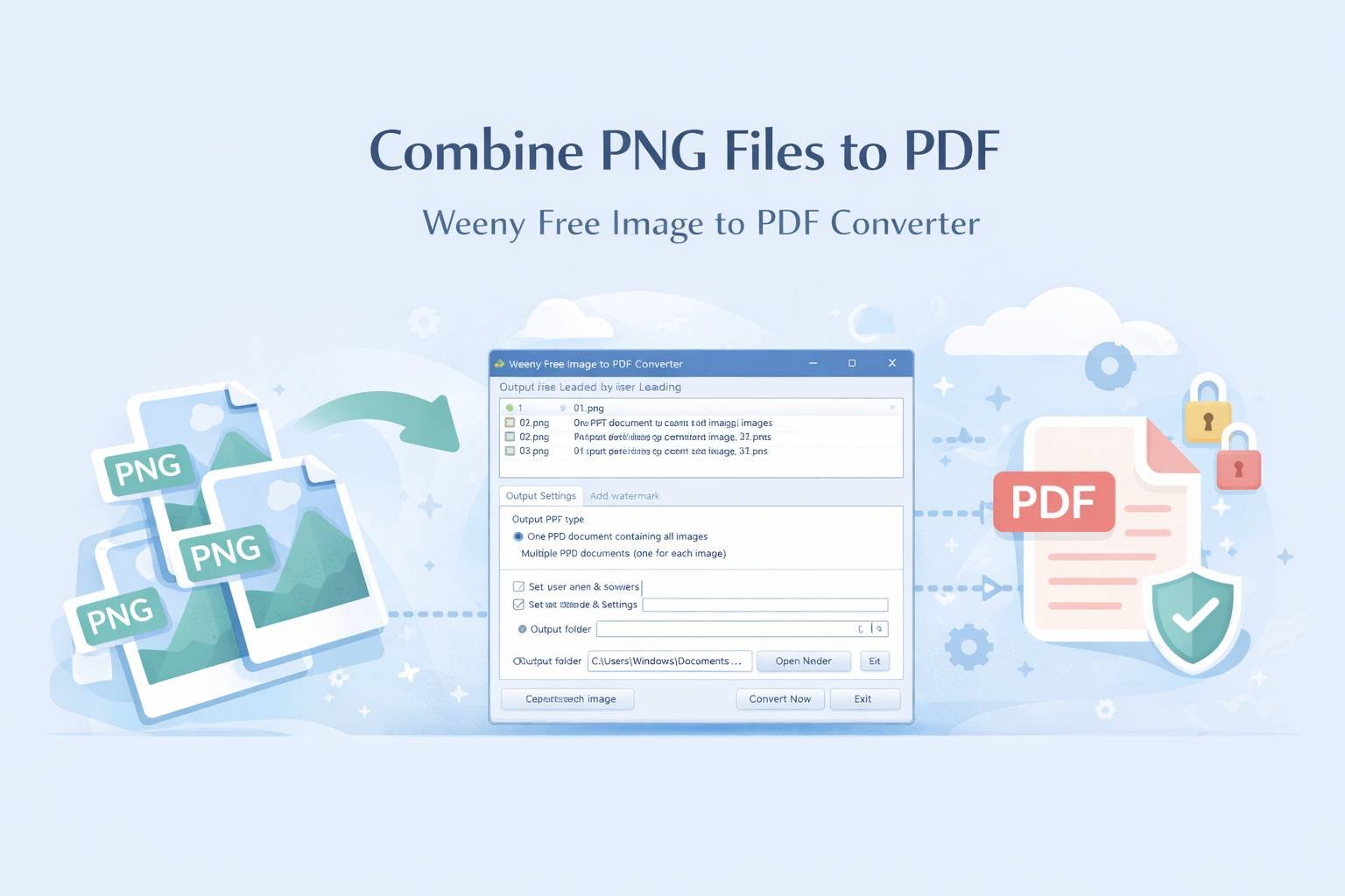 How to Combine PNG to PDF on Windows for Free with Weeny Free Image to PDF Converter