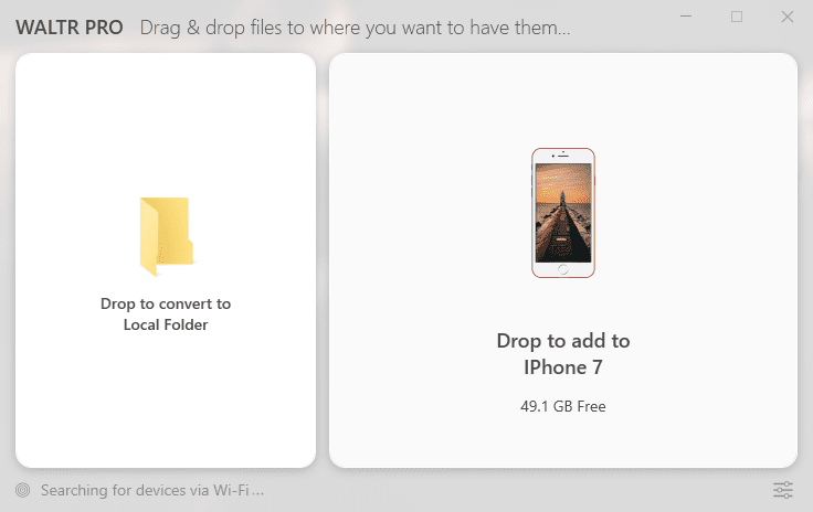 Drag and Drop File on WALTR PRO