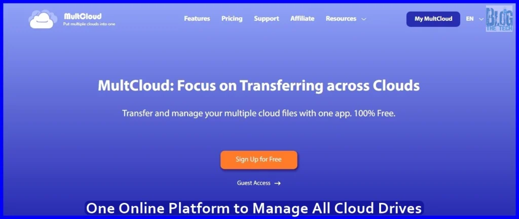 One Online Platform to Manage All Cloud Drives – MultCloud