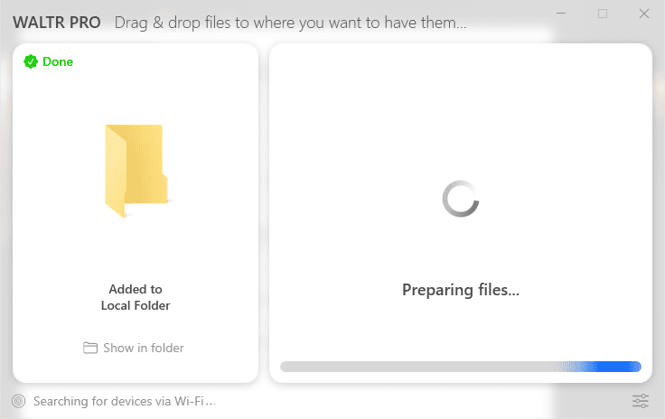 Preparing File WALTR PRO
