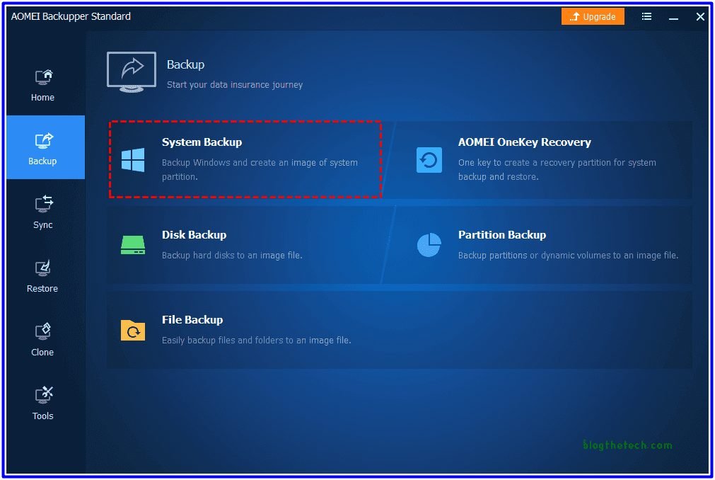 AOMEI Backupper System backup