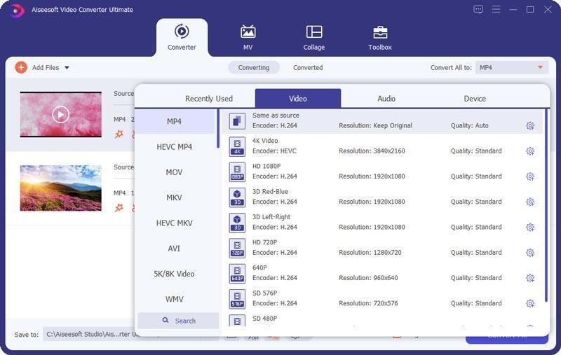 set-output-format-on-aiseesoft-mov-converter convert-mov-to-mp4:output-format-aiseesoft