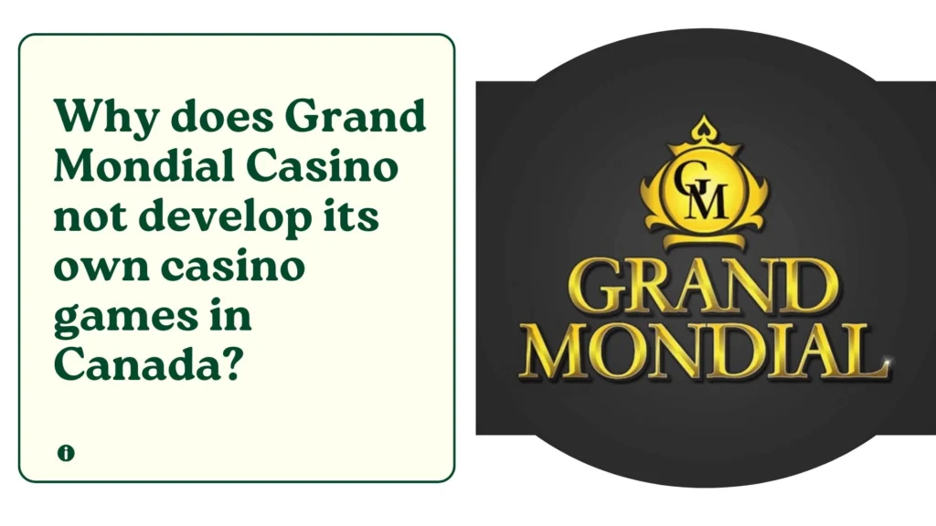Why does Grand Mondial Casino not develop its own casino games in Canada?