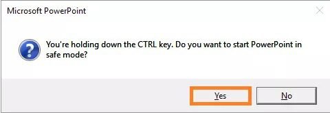 open PowerPoint in the safe mode