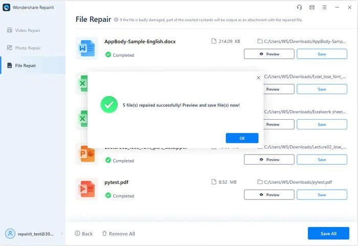save the repaired ppt file with Repairit save the repaired ppt file with Repairit