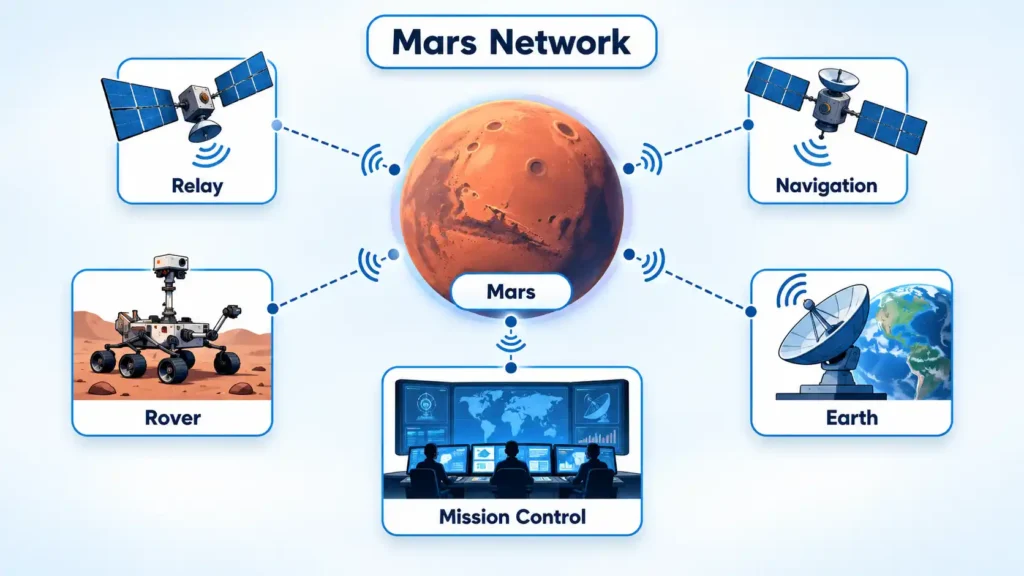 Satellite Platforms and Mars: How Orbiters Support Exploration and Future Human Missions