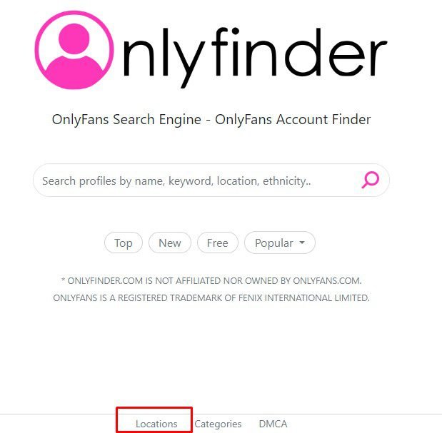 OnlyFinder's-Location-option