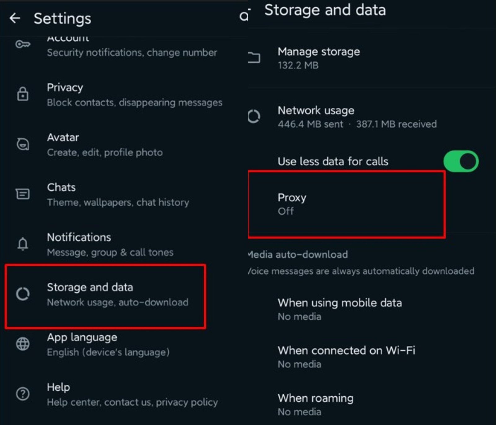 Setting WhatsApp proxy