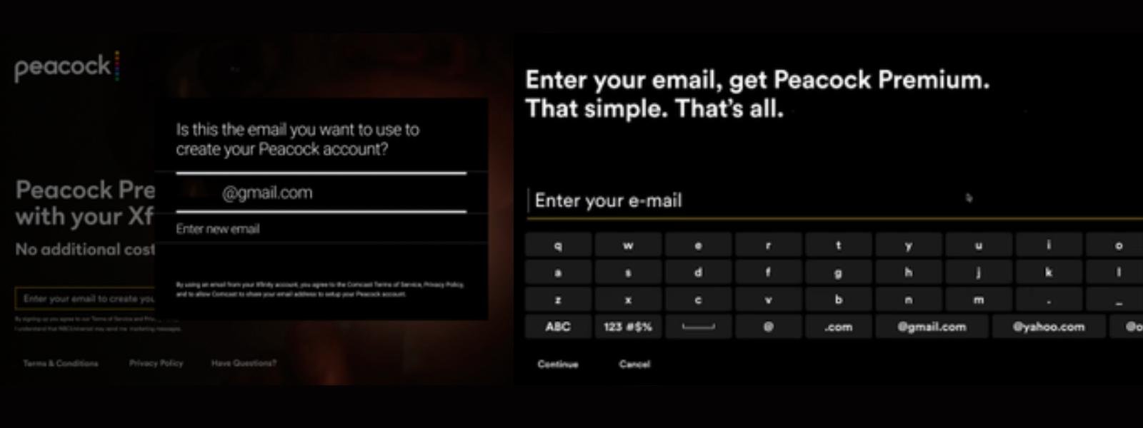 Enter existing or new email